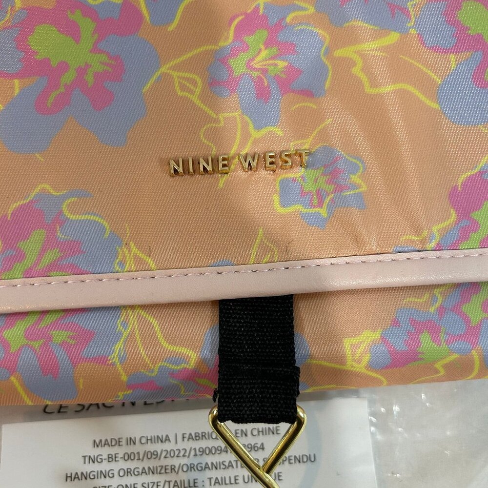 Nine West Women's Toiletries Bag Travel Cosmetics Organizer With Hanging Hook